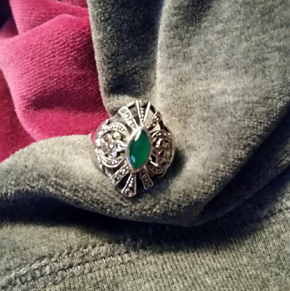 Sterling Silver and Marcasite Ring